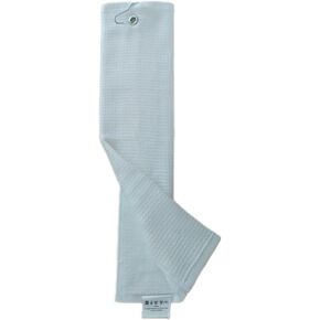3 Pack -12"x19" Tri-fold Golf Towel with Metal Bag Clip, Cotton Terry-Waffle Cloth Golf Towels for Men&Women Lover Boyfriend Dad Gifts(White)
