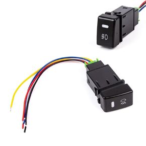 مفتاح ضغط على شكل مصنع Xotic Tech بأربعة أقطاب 12 فولت مع أضواء مؤشر LED لمصابيح الضباب، DRL، شريط إضاءة LED متوافق مع Scion FR-S 2013-2016 أو Toyota GT86 2017-2021 أو Subaru BRZ 2017-2021