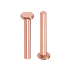 uxcell 25 Pcs 13/64" x 25/32" Flat Head Copper Solid Rivets Fasteners
