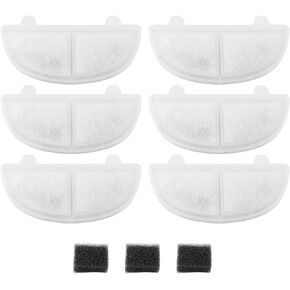 PET STANDARD Replacement Water Filter & 3 Pack Replacement Pre-Filter Sponges Compatible With HomeRunPet® 68oz/2L Wireless Pumps Pet Water Fountain WF20/CF20, Pack of 6