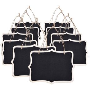 eBoot Mini Rectangle Chalkboard Label for Message Board Signs, Black, Set of 10
