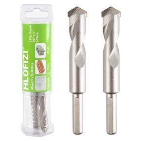 7/16" x 6" Masonry Drill Bits 7/16 inch Concrete Drill Bits Carbide Tipped Hammer Drill Bit, for Cement, Brick, Stone, 2 Pack