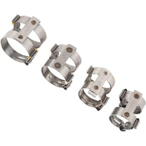 Air Conditioning System 4 Pcs Air Conditioning Hose Clamps Stainless Steel Ac Pipe Joint Cinch Clamp Rings Crimp Pinch Fitting For R134 G6 G8 G10 G12 Tube