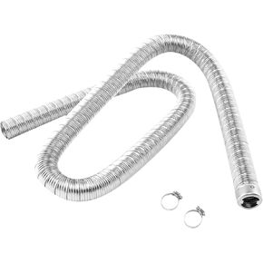 Diesel Heater Exhaust Pipe Dual-layer Stainless Steel Flexible Exhaust Tubing Generator Flex Extension Pipe With Camps-Inner Diameter 24mm (48IN-120CM)