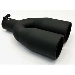 طرف العادم 2.25 بوصة مدخل 3.50 بوصة مخرج 12.00 بوصة طويل ملفوف أسود غير لامع غير قابل للصدأ طرف عادم Wesdon in Kuwait