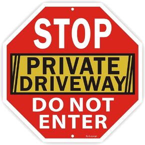 Stop Sign, Do Not Enter Private Driveway Sign, 12" x 12" Reflective Aluminum sign, Fade Resistant Durable UV and Octagon Shaped, Easy Mounting