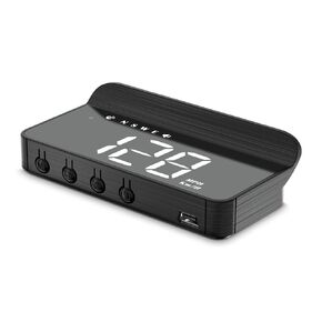 M1 White Windshield Projection Heads Up Display, Digital GPS Speedometer with Speed, Travel Direction Function, and Overspeed Alarm, Fatigue Driving Alarm， Suitable for All Vehicles
