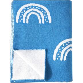 david's kids Cotton Knitted Baby Blanket, Cozy Lightweight Swaddle Blankets for Boys Girls Neutral, Luxurious Receiving Blanket for Shower Gift Registry for Newborns, 30x40 Inches, Floral