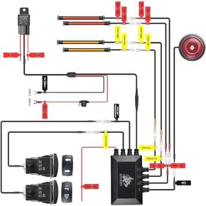 Universal ATV UTV SXS Sequential Turn Signal Light Kit,Street Legal Kit with Rocker Brake Tail Light Horn Kit with Relay Fuse Wire for ROV ATV Golf SXS Car Compatible with Polaris