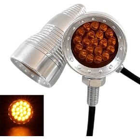 FATECIM 2PCS Motorcycle LED Turn Signal Indicator Amber Light Mini Bullet Shape Aluminum Motorbike Indicators Blinker Lights 12V Universal (Black)