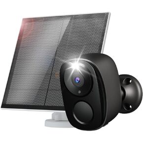 Security Camera Wireless Outdoor with Solar Panel-2K Battery Powered Cameras for Home Security, Full Color Night Vision, AI Motion Detection, 2-Way Talk, SD Card/Cloud, Waterproof,Works w/Alexa