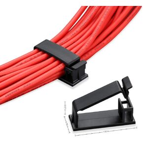 Self Adhesive Cable Management Clips, Cable Organizers Wire Clips Cord Holder for TV PC Laptop Ethernet Cable Desktop Home Office Indoor/Outdoor [ 50 pack ]