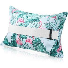 Inflatable Beach Pillow with Removable Cover Outdoor Pool Pillow Beach Chair Pillows for Sand Inflatable Camping Pillow for Travel Vacations, Tropical Flamingo