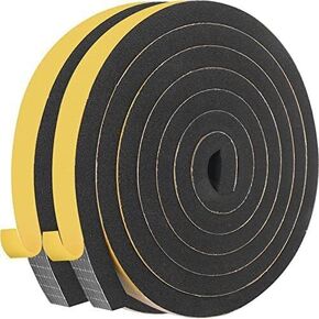 True North High Density Weatherstripping and Grid Gasket, Neoprene Seal Strips, 2 Rolls, 13ft Total (1/2" Wide, 3/8" Tall)