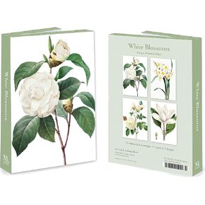 محفظة Nelson Line White Blossoms Flower Notecard مع مظاريف، 4.5 × 6 بوصات، حزمة من 12 بطاقة in Kuwait