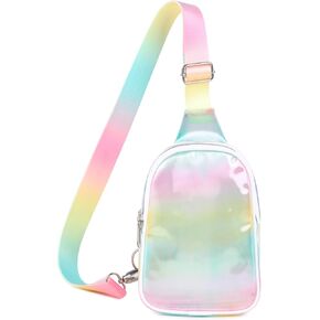 حقيبة كروس ثلاثية الأبعاد، حقيبة راف فاني الأنيقة للنساء، حقيبة كروس لامعة مع حزام قابل للتعديل، متعددة الألوان in Kuwait