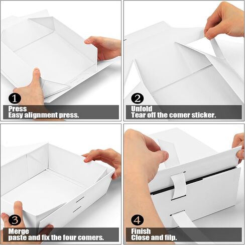 Large Gift Box, 5-Pack Magnetic Lid Gift Box Ribbon Closure Bo Elegant Gift Packaging Luxury Gift Box Decorative Gift Box,10.5x7.5x3.1" - Multi-Occasion Packaging Boxes (Black) in Saudi Arabia
