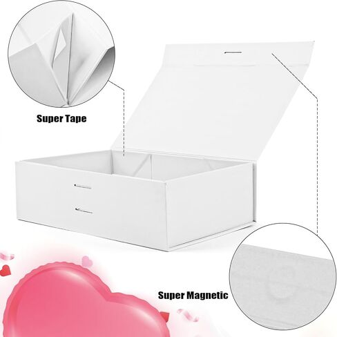 Large Gift Box, 5-Pack Magnetic Lid Gift Box Ribbon Closure Bo Elegant Gift Packaging Luxury Gift Box Decorative Gift Box,10.5x7.5x3.1" - Multi-Occasion Packaging Boxes (Black) in Saudi Arabia