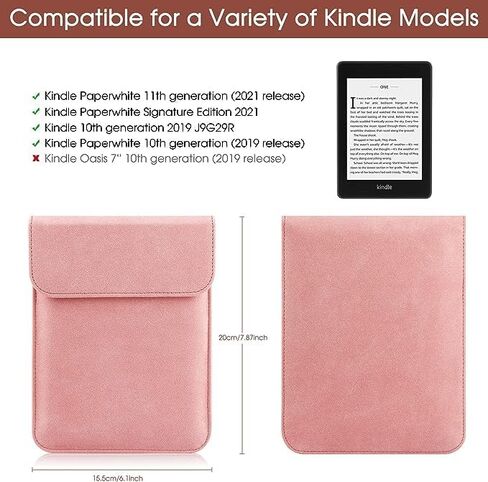 Sleeve Case for 6.8" E-Reader Compatible Paperwhite 11th 2021/Paperwhite Signature Edition 2021 Sleeve Bag Pouch Case Cover for 6-6.8'' Kobo/Tolino/Pocketbook 6-inch ebook Reader,Grey in Kuwait