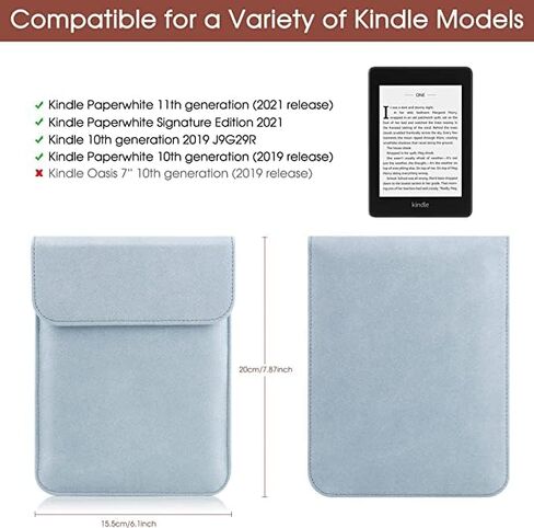 Sleeve Case for 6.8" E-Reader Compatible Paperwhite 11th 2021/Paperwhite Signature Edition 2021 Sleeve Bag Pouch Case Cover for 6-6.8'' Kobo/Tolino/Pocketbook 6-inch ebook Reader,Grey in Kuwait