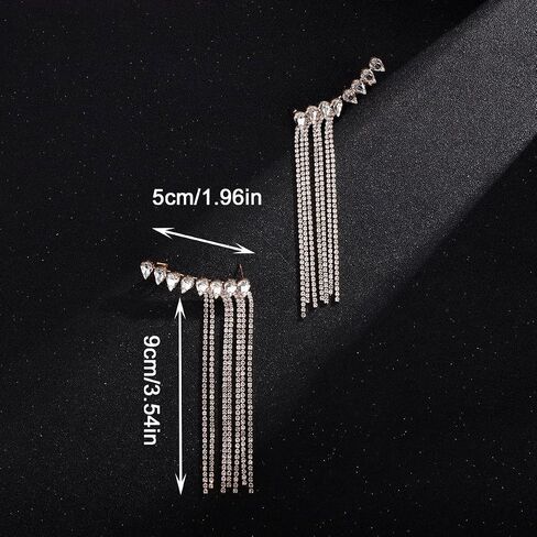 Xerling Alloy Gold Tassel Earring with Rhinestones for Women in Saudi Arabia