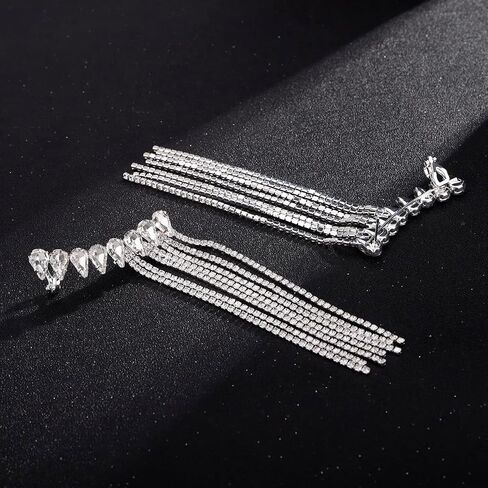 Xerling Alloy Gold Tassel Earring with Rhinestones for Women in Saudi Arabia