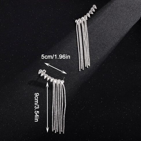 Xerling Alloy Gold Tassel Earring with Rhinestones for Women in Saudi Arabia