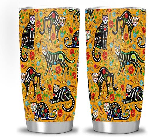 كوب شوجر سكل كاتس سعة 20 أونصة مع غطاء، كوب بهلوان معزول بالفراغ لهدايا عيد الميلاد للرجال والنساء in Kuwait