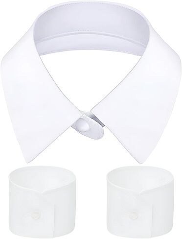 Beut Bucf & Co ياقة وهمية وأساور وهمية طبقات نصف قمصان قابلة للفصل بياقة بيضاء للبلوزات والقمصان ذات الأزرار in Kuwait