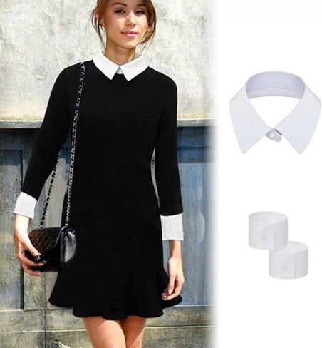 Beut Bucf & Co ياقة وهمية وأساور وهمية طبقات نصف قمصان قابلة للفصل بياقة بيضاء للبلوزات والقمصان ذات الأزرار in Kuwait