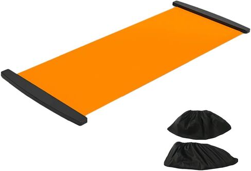 Slide Mat for Leg and Core Training, Slimming Exercise Guide, Portable and Wear Resistant, PVC, Black Orange, 180cm x 50cm (1) in Saudi Arabia