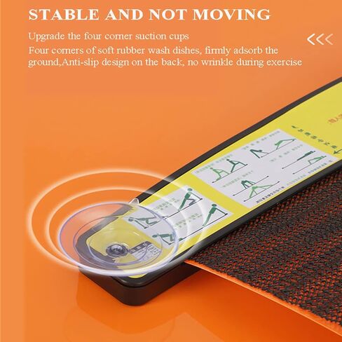 Slide Mat for Leg and Core Training, Slimming Exercise Guide, Portable and Wear Resistant, PVC, Black Orange, 180cm x 50cm (1) in Saudi Arabia