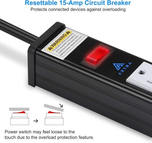 قطاع طاقة للحماية من زيادة التيار بـ 12 منفذًا، سلك عالي التحمل بطول 9 أقدام، 450 جول، قاطع دائرة 15 أمبير للمنزل والمكتب والمدرسة والمرآب وورش العمل والبيئات التجارية والصناعية [مدرج في قائمة ETL] in Kuwait