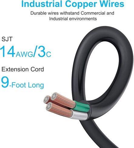 قطاع طاقة للحماية من زيادة التيار بـ 12 منفذًا، سلك عالي التحمل بطول 9 أقدام، 450 جول، قاطع دائرة 15 أمبير للمنزل والمكتب والمدرسة والمرآب وورش العمل والبيئات التجارية والصناعية [مدرج في قائمة ETL] in Kuwait