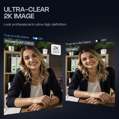 AIRHUG 2K Webcam with Ring Light, Web Camera with Dual Microphones, USB Plug and Play for Laptop,with Privacy Cover,Compatible Skype Zoom YouTube in Kuwait