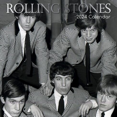 2024 Square Wall Calendar - Rolling Stones 12 x 12 Inch Monthly View, 16-Month, Art Theme, Includes 180 Reminder Stickers in Saudi Arabia