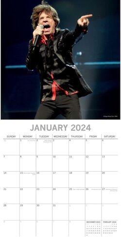 2024 Square Wall Calendar - Rolling Stones 12 x 12 Inch Monthly View, 16-Month, Art Theme, Includes 180 Reminder Stickers in Saudi Arabia