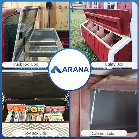 ARANA 9 بوصة 24 رطل/107 N دعامات غازية للصدمات الزنبركية 9 بوصة 24 رطل دعم الرفع C16-23733 لصندوق الأدوات وغطاء صندوق الأدوات وخزانة باب الشاحنة، مجموعة من 2 in Kuwait