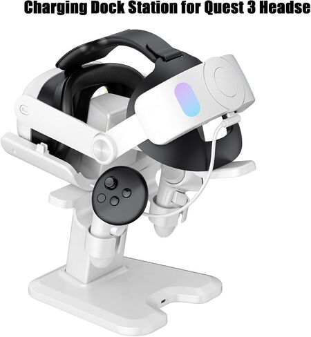 Display Stand Compatible for Meta Quest 3 Headset Controllers Desk Stand Organizer,Charging Dock Station Holder Base for Quest 3 Headset VR Accessories in Saudi Arabia
