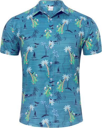 قمصان رجالي مرحة من هاواي بأكمام قصيرة كاجوال بأزرار سفلية in Kuwait