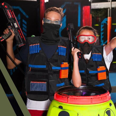4 Pcs Kids Tactical Vest Kit Tactical Mask Include 2 Sets Tactical Vest Kit 2 Pcs Full Mask Protect Eyes for Boys Girls Face Protective Shooting Game Party Series in Saudi Arabia