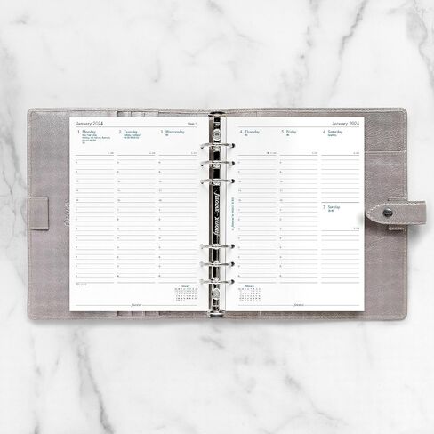 Filofax Calendar Diary Refill, A5 Size, Week-to-View with Appointments, Vertical, Multi-Fit, White Paper, English, 2024 (C68521M-24) in Saudi Arabia