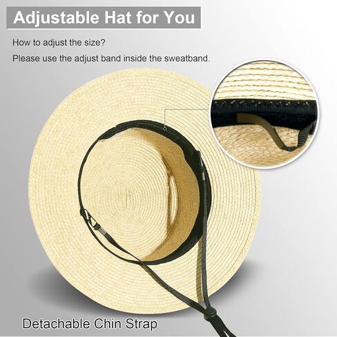 Lanzom النساء الرجال واسعة حافة الرافية قبعة من القش قبعة فيدورا الصيف الشاطئ قبعة الشمس قبعة القش للنساء in Kuwait