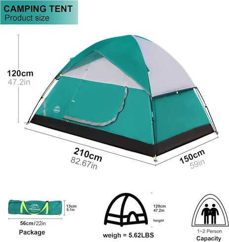 Camping Tent 1/2/3/4 Person,Portable Windproof Dome Tent,Lightweight Waterproof Family Hiking Tent w/Removable Rain Fly for Adults Kids Backpacking,Easy Setup for Camp Outdoor in Saudi Arabia