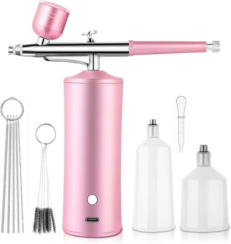 طقم فُرش البخاخة مع ضاغط، فرشاة ميافي الهوائية للأظافر، فوهة حاقن أكسجين 0.3 مم، مسدس بخاخة لاسلكي، لترطيب البشرة، وفن الأظافر، والوشم، والرسم، والمكياج، والكعك، والحلاقة in Kuwait