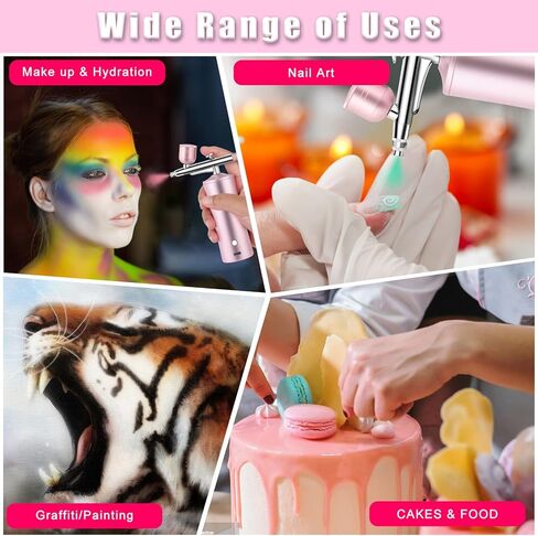 طقم فُرش البخاخة مع ضاغط، فرشاة ميافي الهوائية للأظافر، فوهة حاقن أكسجين 0.3 مم، مسدس بخاخة لاسلكي، لترطيب البشرة، وفن الأظافر، والوشم، والرسم، والمكياج، والكعك، والحلاقة in Kuwait