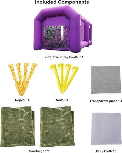 Purple Portable Paint Booth 13x6.5x8.2ft,Upgrade Air Filter System,More Durable Portable Spray Painting Tent- No Tool Room and Blower in Saudi Arabia