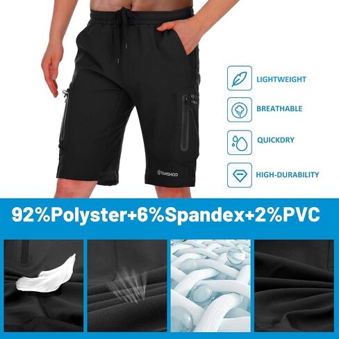 TOMSHOO Mountain Bike Shorts, MTB Cycling Riding Biker Casual Shorts with Zipper Pockets, Quick-Drying Breathable Material in Saudi Arabia