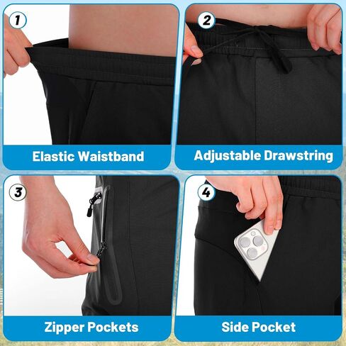 TOMSHOO Mountain Bike Shorts, MTB Cycling Riding Biker Casual Shorts with Zipper Pockets, Quick-Drying Breathable Material in Saudi Arabia