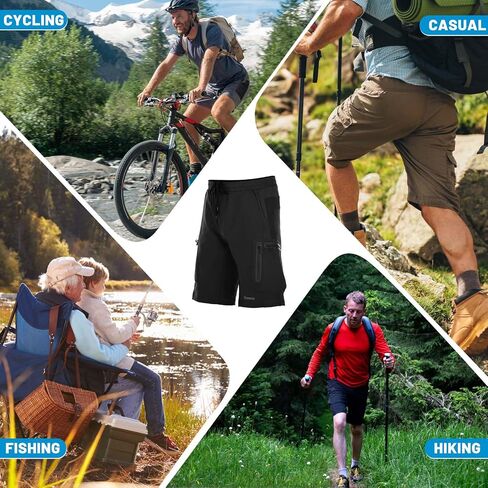 TOMSHOO Mountain Bike Shorts, MTB Cycling Riding Biker Casual Shorts with Zipper Pockets, Quick-Drying Breathable Material in Saudi Arabia